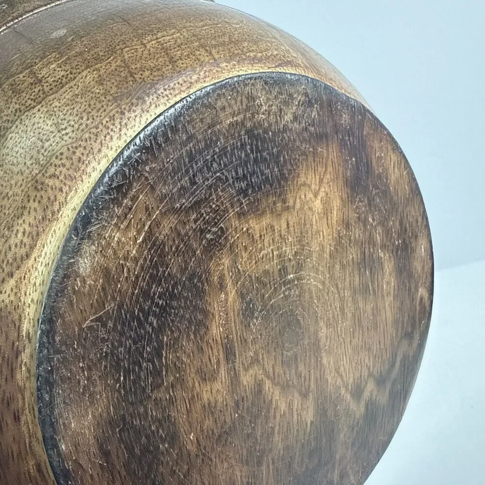 7.5” Folk Art Hand Carved Wooden Bowl - Jamaica 🇯🇲
